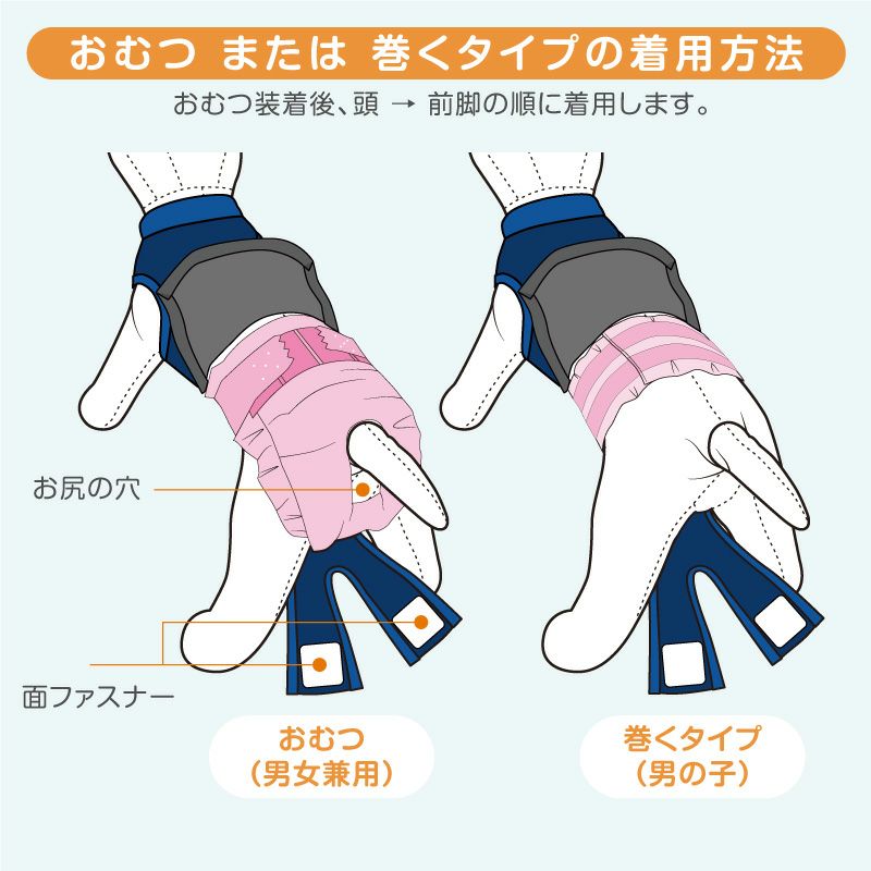 うんちキャッチ&おむつカバー プーぱんつ(R)(小型犬用)ネイビー(NV)