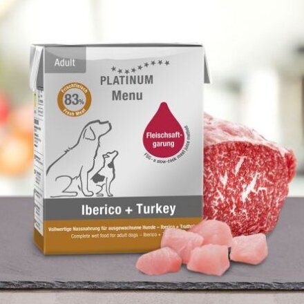 プラチナム MENU ウェットフード イベリコ+ターキー 375g テトラパック(12個)