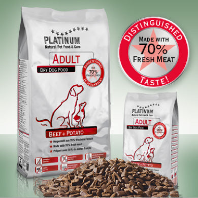プラチナム ナチュラル ドライフード 成犬(アダルト)用 ビーフ+ポテト【 グレインフリー】
