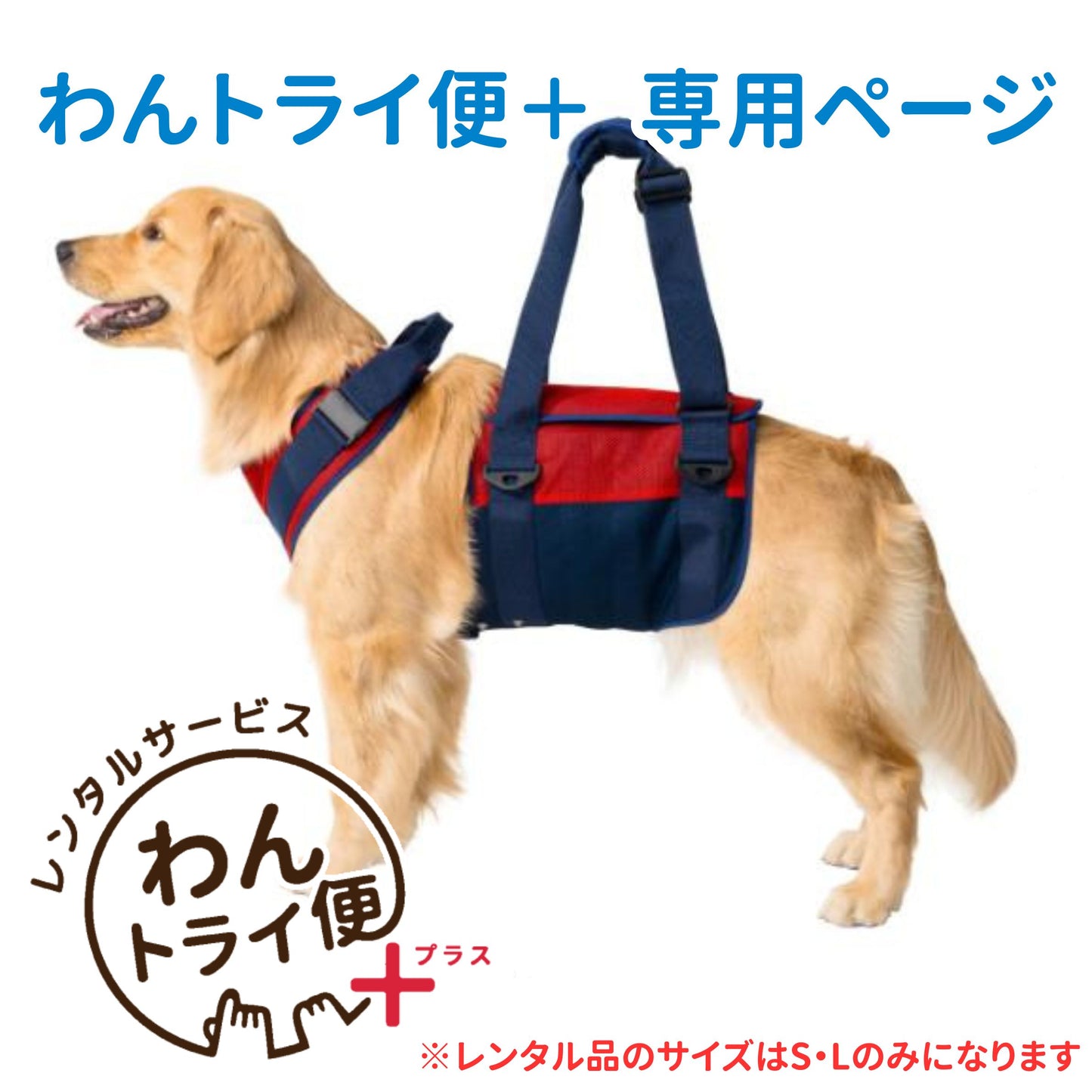 【レンタルサービスわんトライ便+】 介護ハーネス LaLaWalk 大型犬用
