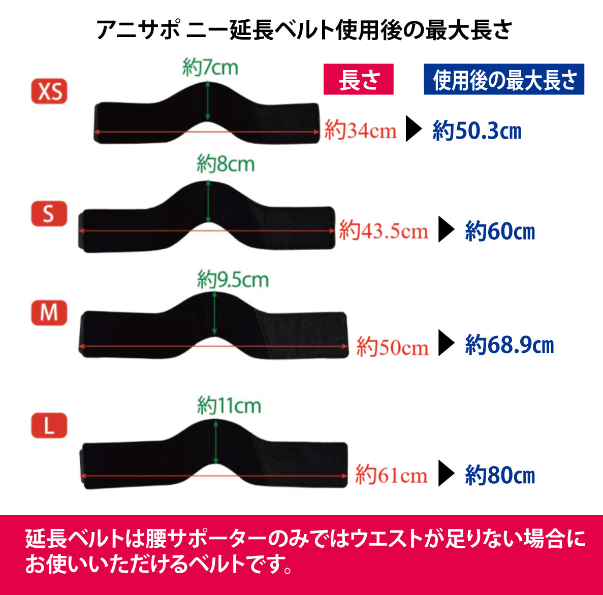 アニサポ ニー ウエストベルト延長パーツ