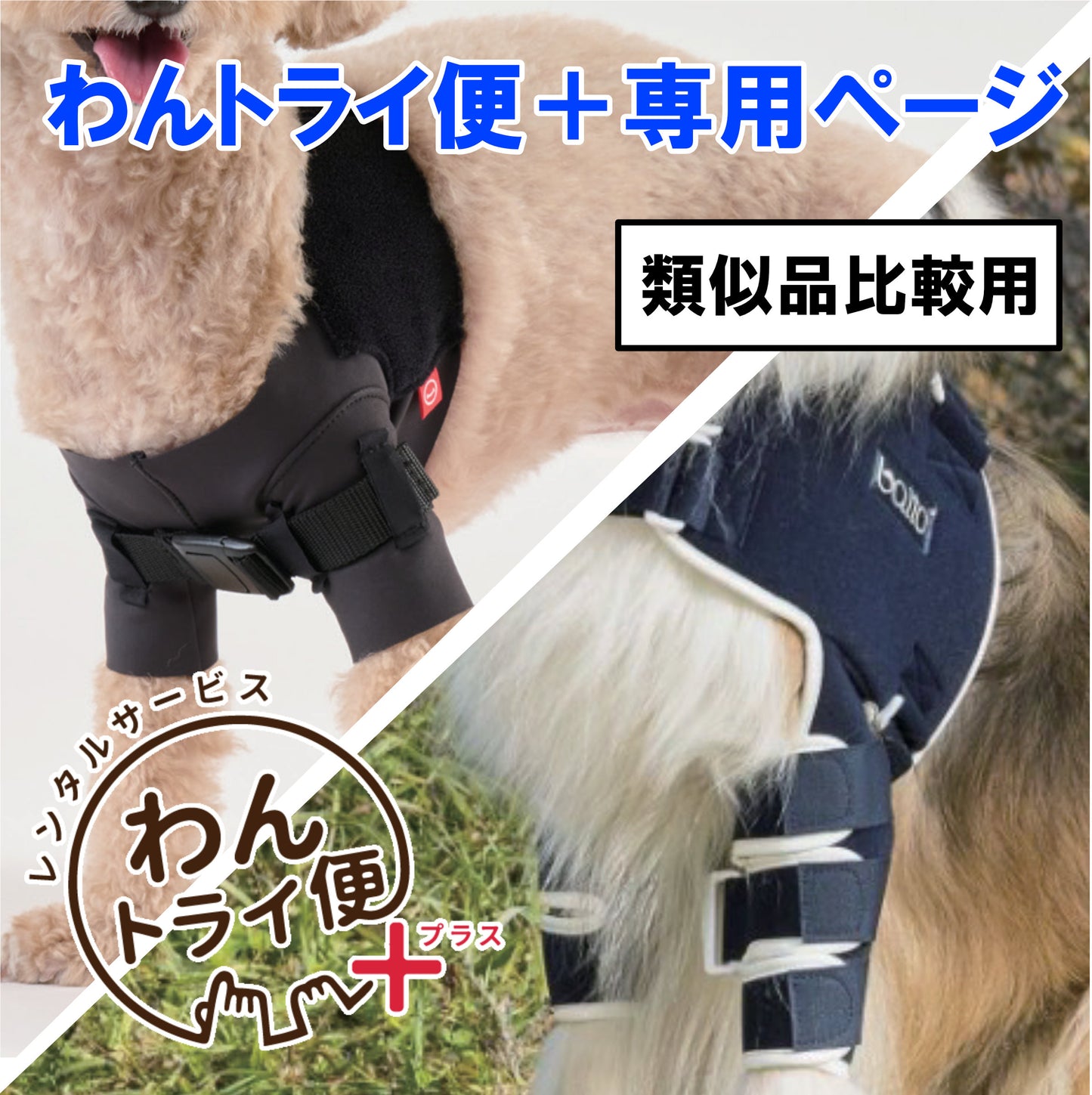 【レンタルサービスわんトライ便+】　アニサポ ショルダースリーブ＆BT LUX　類似品比較用　【7日間】